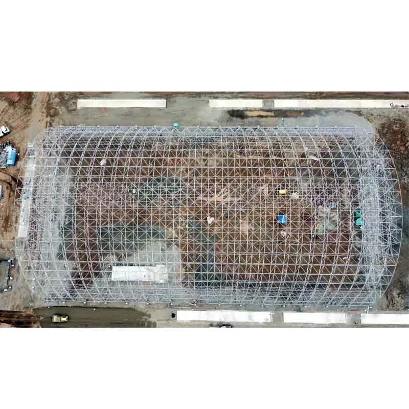 LF-BJMB Prefab Steel Roof Structure System Flat Bunker Coal Storage Shed Space Frame Company