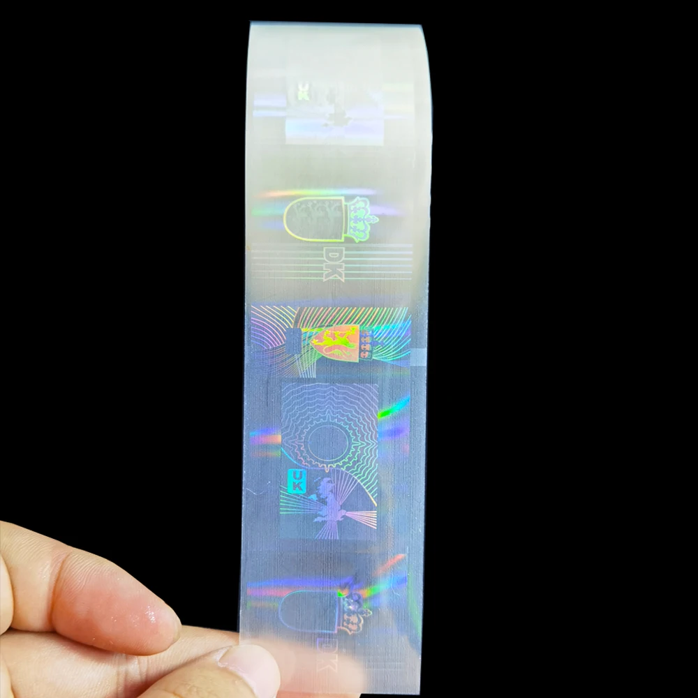 Professional Factory Custom Printing Hologram Direct Thermal Label Self Adhesive Holographic Roll Silver Adhesive Label Film