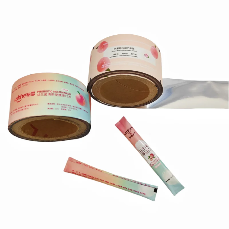 Good Printed Plastic Packaging Sachet Hot Lamination Cosmetics Strips Bag BOPP PET Aluminum CPP PE Mouthwash Sealed Film Roll