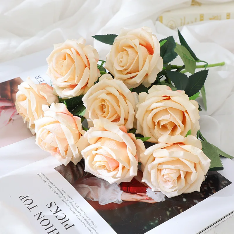 Wedding bouquet short simulation rose creative table flower decoration simulation silk artificial flower wedding bouquet