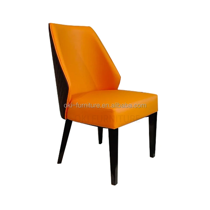 light luxury home use Nordic modern simple European minimalist Italian restaurant hotel wood leg leather dining chairs