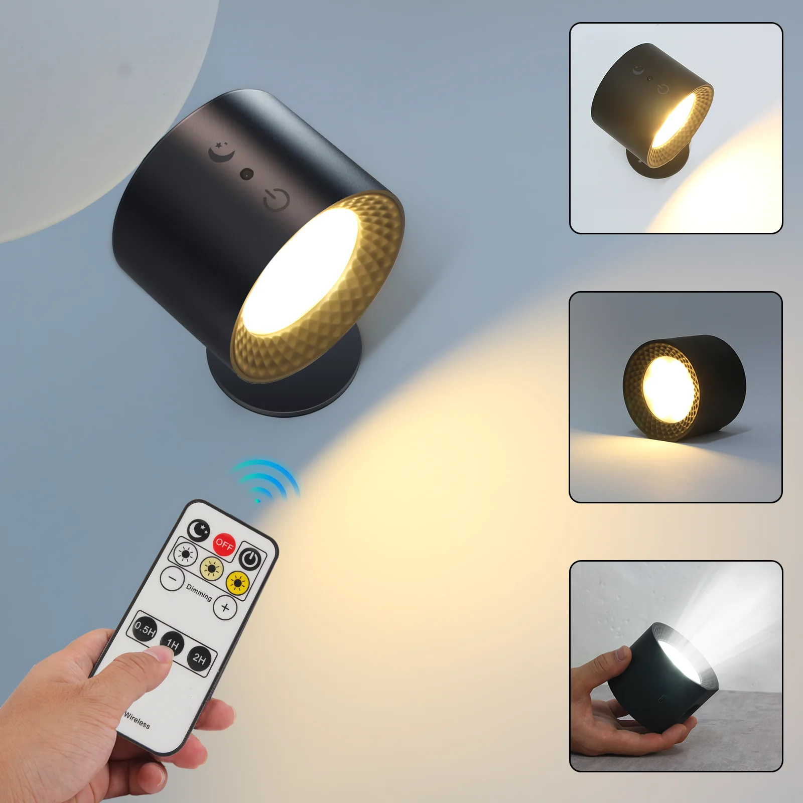 VATONE Magnetic Battery Operated Wall Lights with Remote Cordless Wall Mounted Lamp for Reading Beside