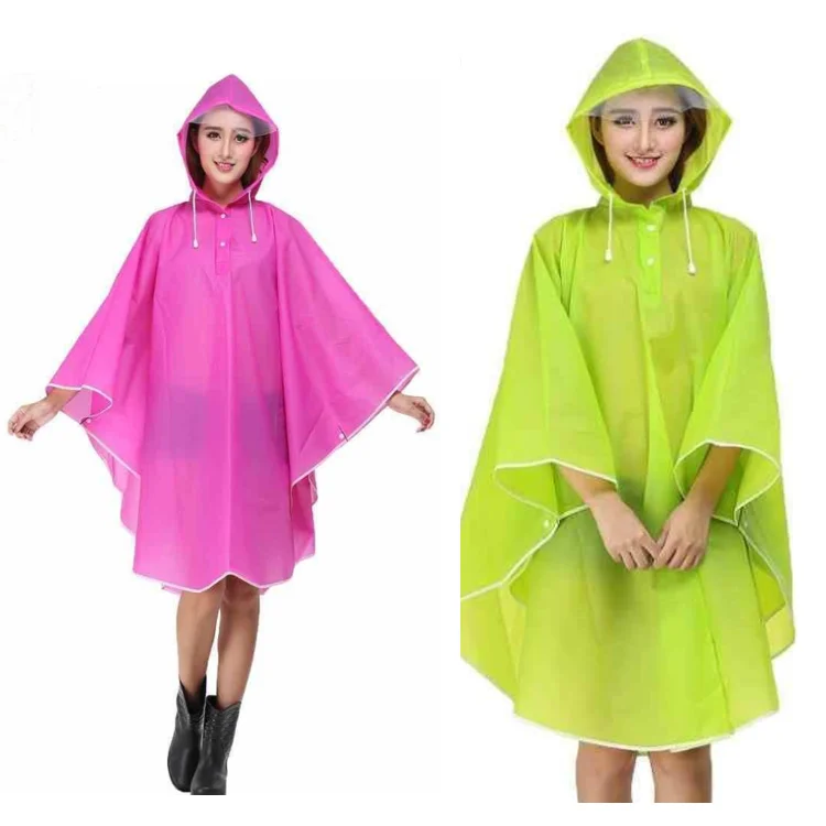 EVA Raincoat for Adults, Reusable Rain Ponchos with Hoods and Sleeves Lightweight Plastic EVA Rain coats