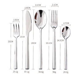 Premium Portugal Cutlery Stainless Steel Spoon Fork Knife 4PCS Flatware Set For Wedding