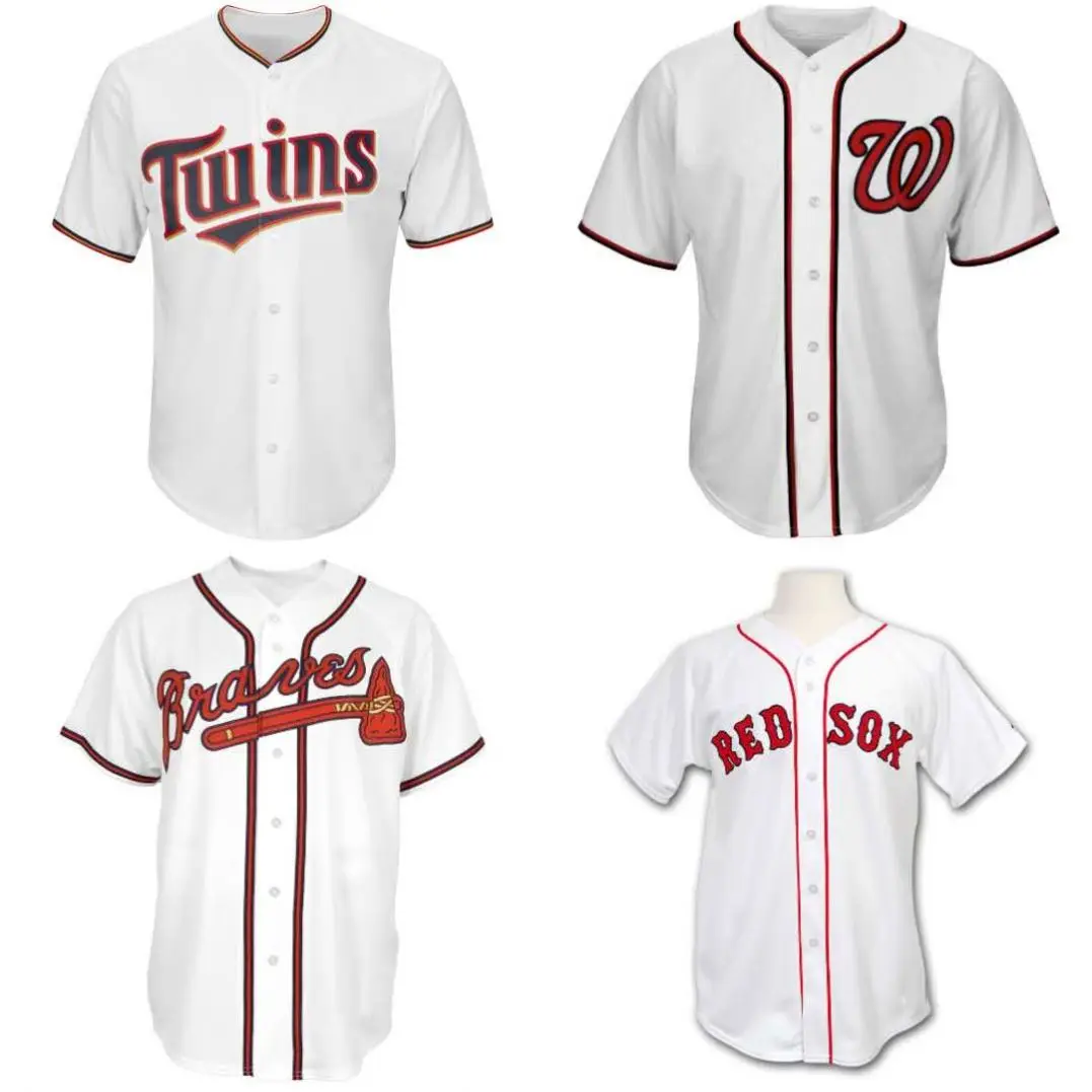 Baseball Jersey Blank V Neck 100% Polyester Custom Logo Customized Design