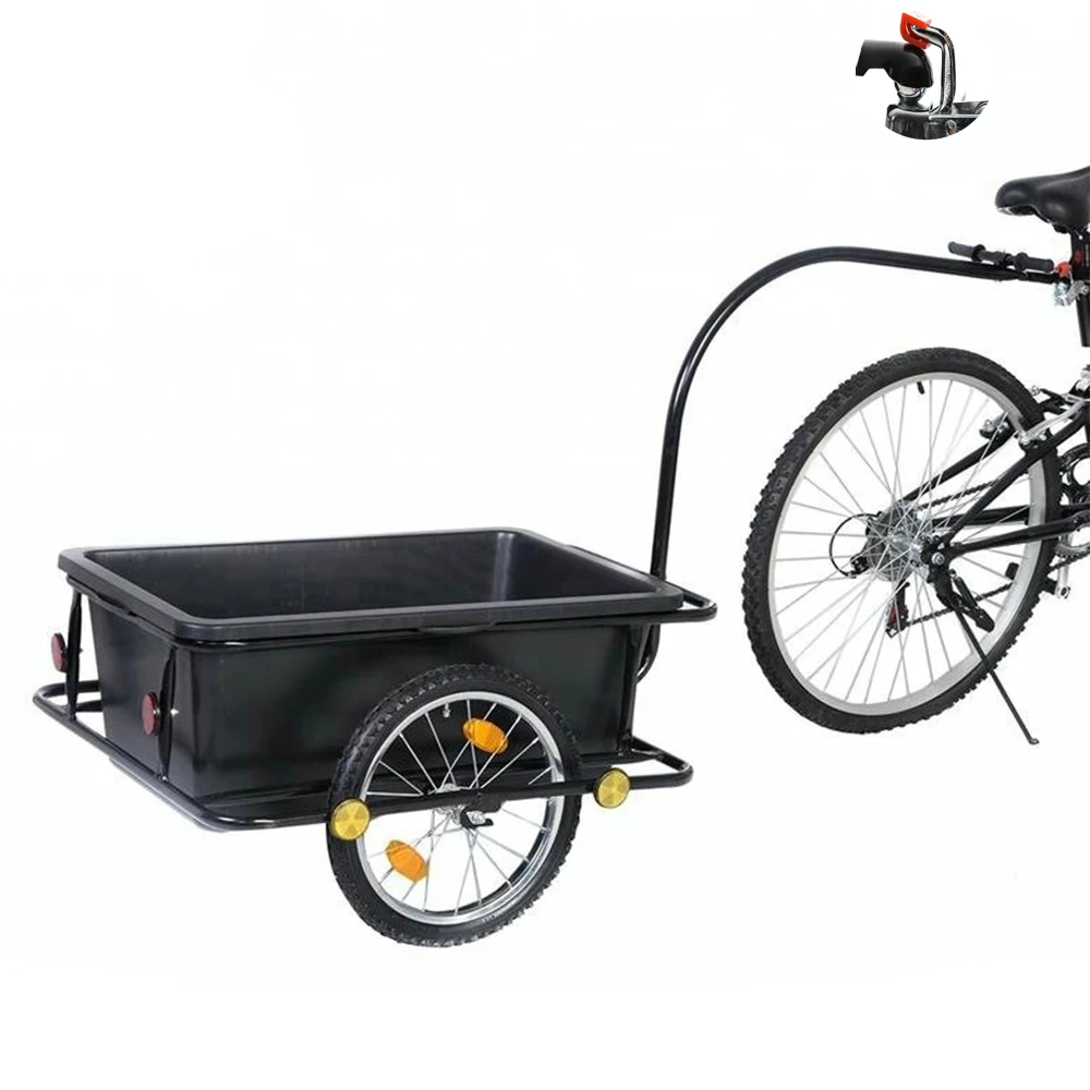 Utility Bike trailer with removable plastic tray bicycle cargo trailer