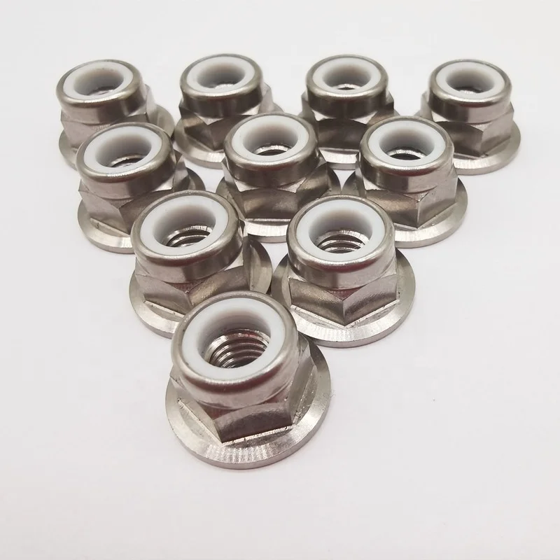 Titanium Nuts Fasteners Flange Nylon Lock Nuts For Motorcycle Bike Car