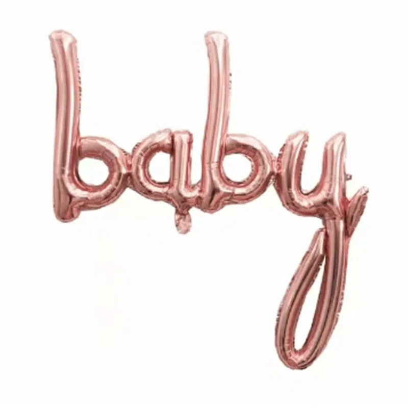 Baby Shower Boy And Girl Script Letter Foil Balloon Party Decoration Birthday Aluminum Foil Balloons
