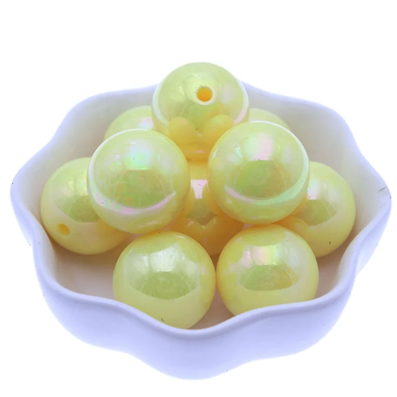 Wholesale 20MM Green AB Color Acrylic Beads, Loose Jewelry Fashion Beads, Chunky Beads