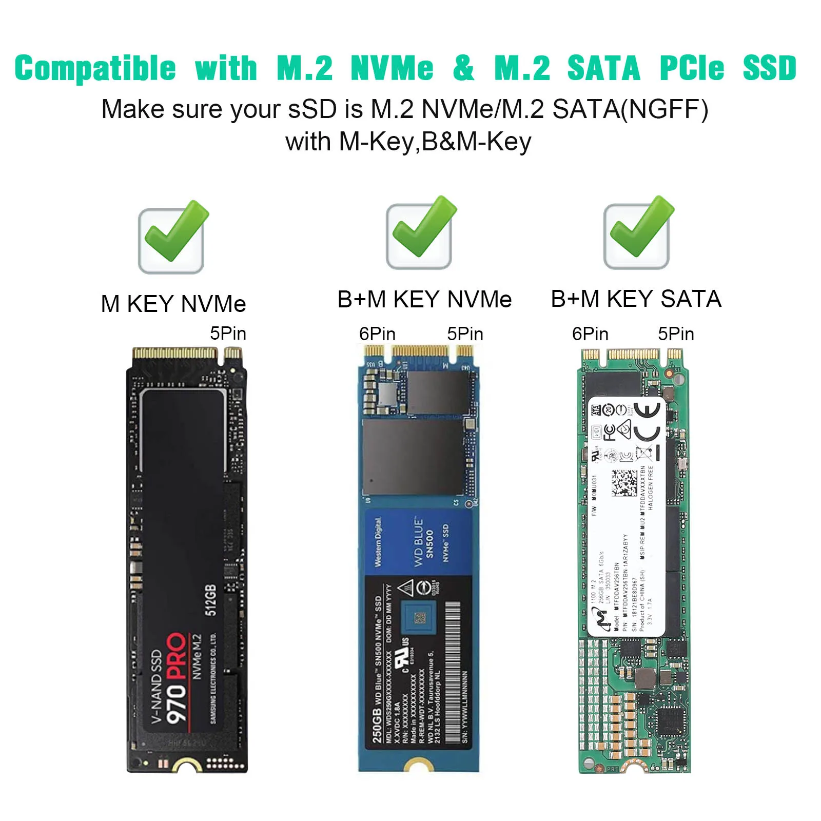Enclosure Ssd Ssd Enclosure Aluminum Alloy Xfanic Nvme M.2 Enclosure Support 2230 2242 2260 2280 Ssd Case