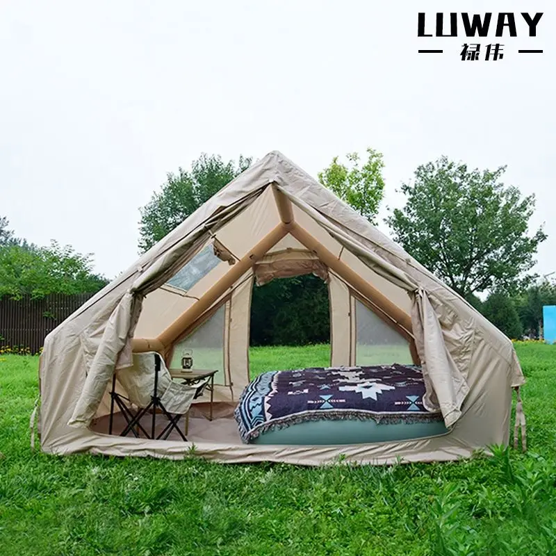 Factory Outdoor Camping 5-Person Waterproof Inflatable Tent Four Seasons Cotton Oxford Fabric