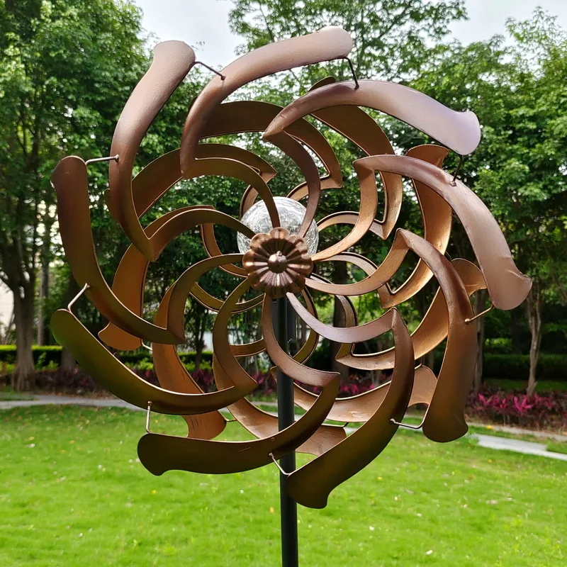 outdoor decorative kinetic metal wind spinners for yard and garden
