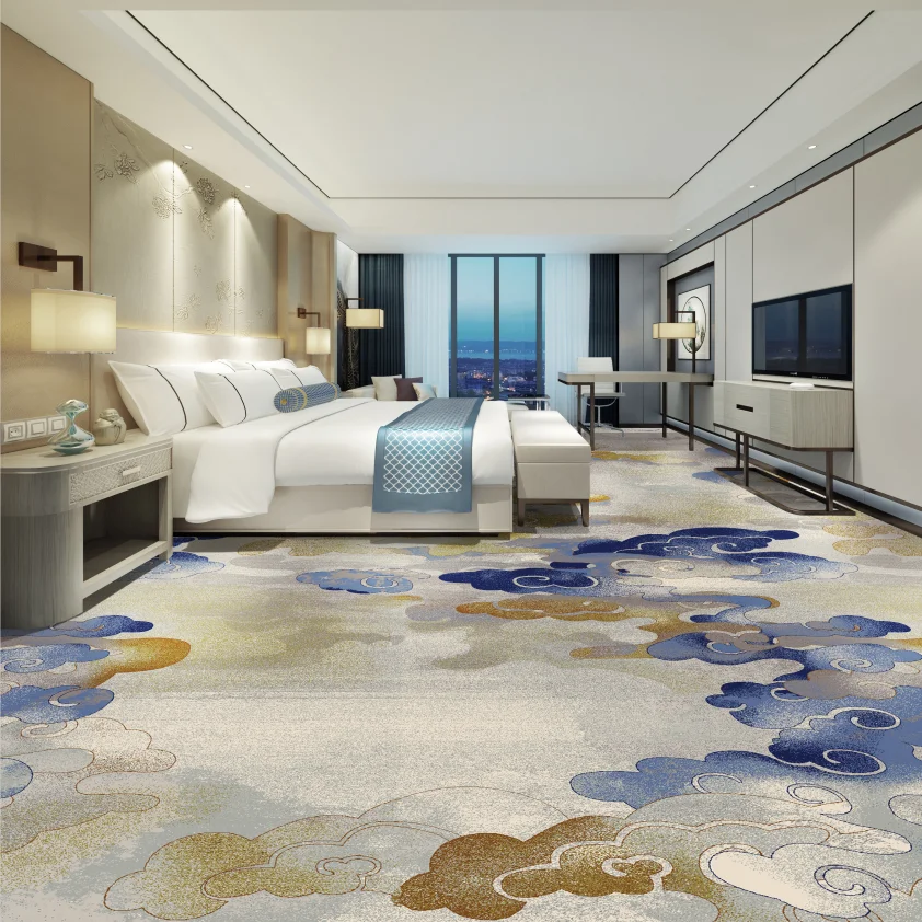 HJ eco-friendly marine carpet decoration tufted printed wall to wall carpet rolls for hotel room carpet