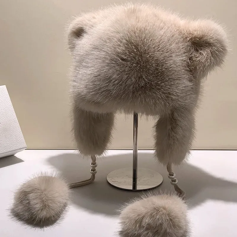 Long Hair Super Soft Funny Faux Fake Fox Fur Warm Ear Festival Party Hats