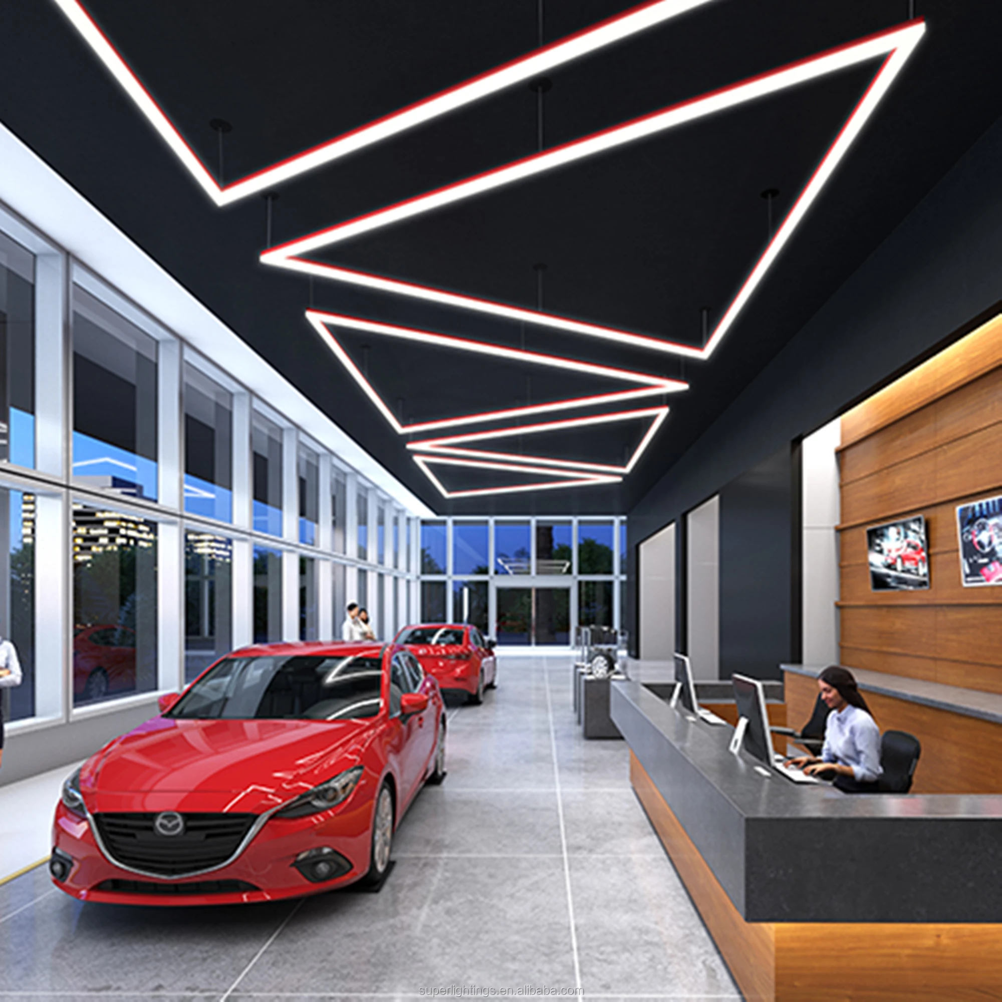 DALI DMX control flexible pendant vanity lighting customized LED linear light