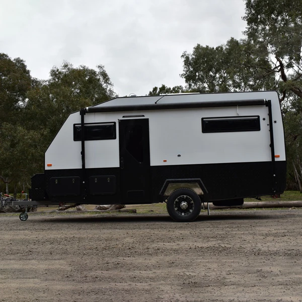 
2021 Ecocampor Factory Supplied Luxury Adventurer 19FT Toy Hauler Camper Trailer RV Caravan with Slide Out Kitchen 