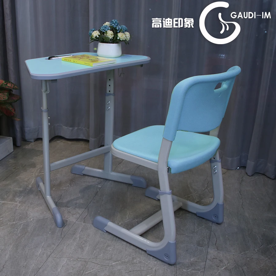 Wholesale Modern Simple School Student Table Desk and Chair Metal plastic Material for Preschool Kindergarten University