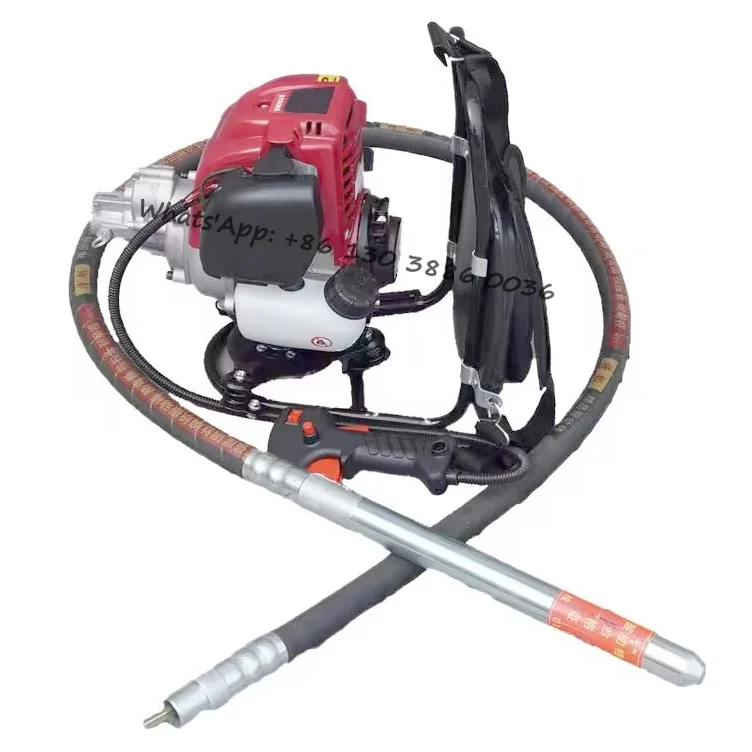 China High Frequency Backpack Gasoline Engine Internal Concrete Poker Vibrator Power Concrete Hand Mixer With 4m Stirring Rod