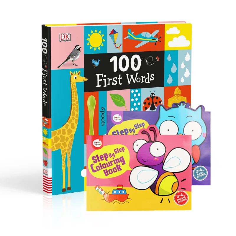 A5 Pre School Learning Friends 100 Words Color Pencil Sticki Tiny Book Printing