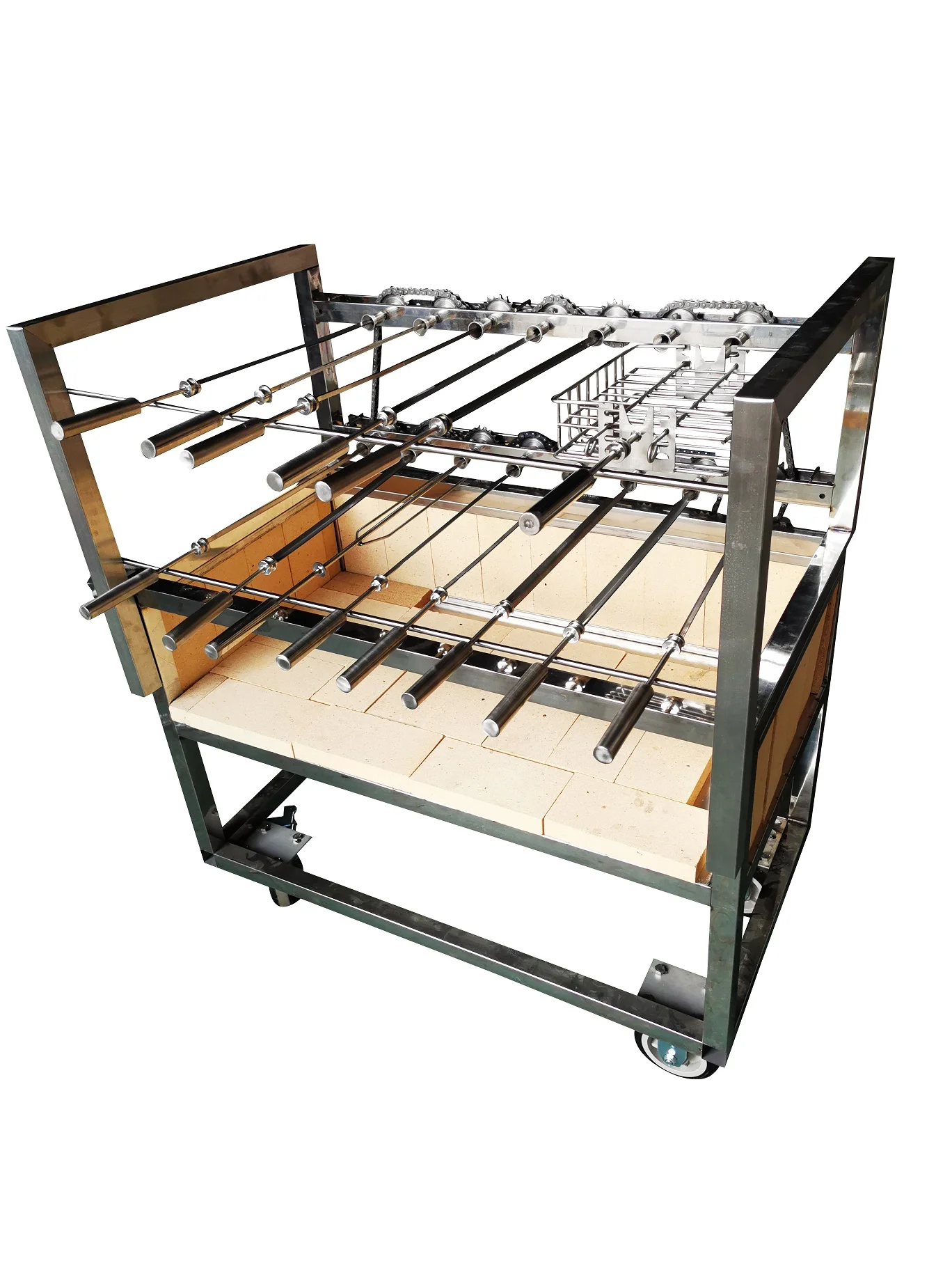 Customized accepted outdoor stainless steel commercial BBQ grills charcoal rotisserie