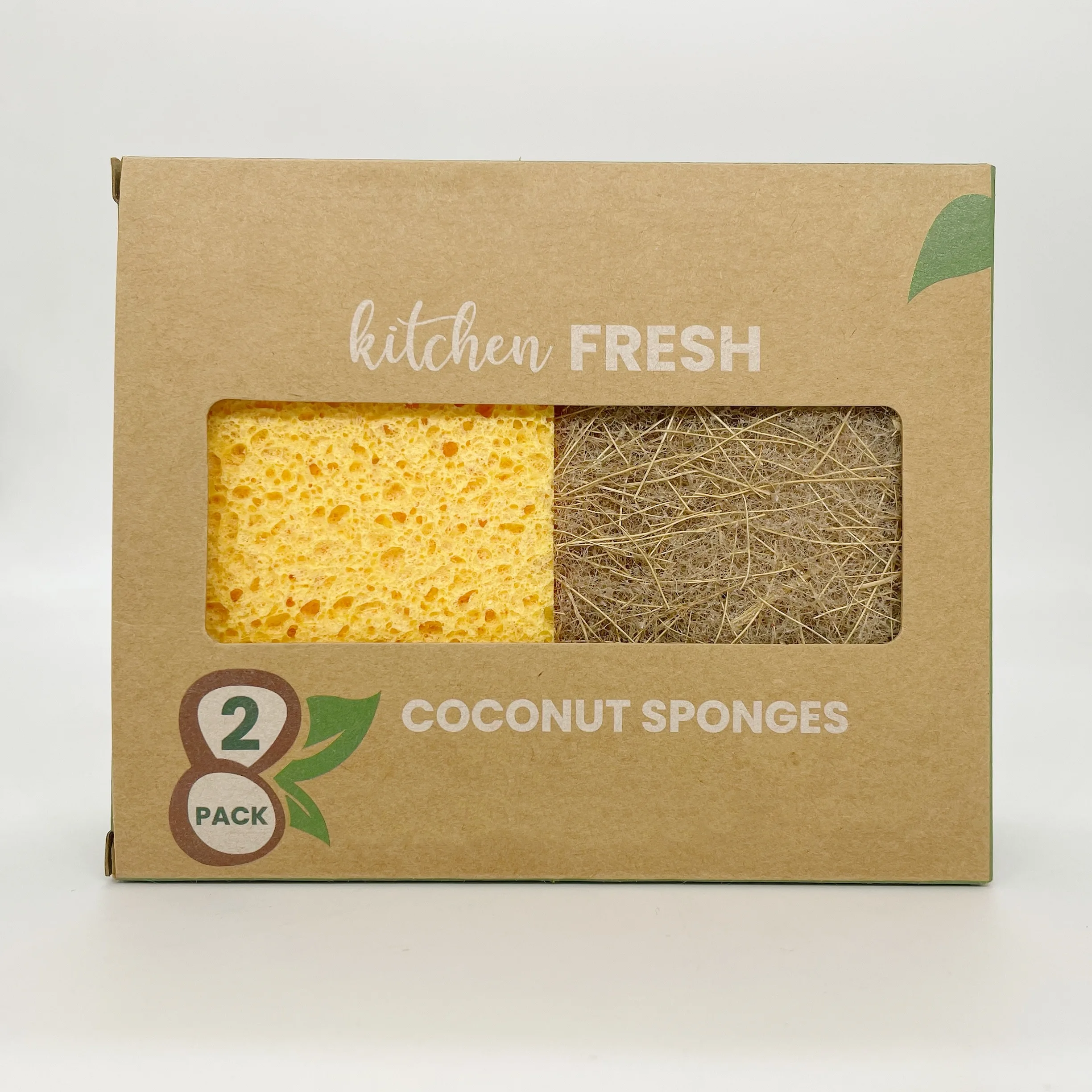 Eco-Friendly Sponge Hemp Plant Based Biodegradable Dish Sponge Customized Packing Paper Box Sisal Cellulose Sponge