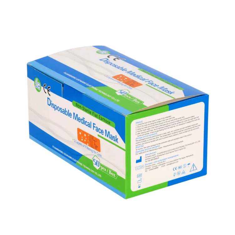 Медицинская маска для лица Нетканая одноразовая Ушная петля и нетканый материал оптом