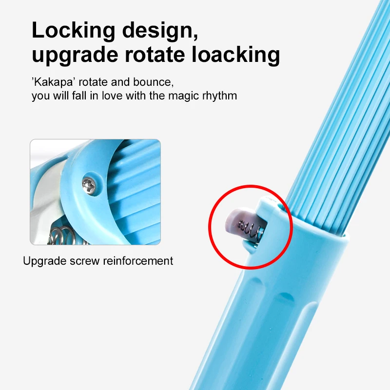 Floor Mop Hand Free 360 Magic Twist Mop With Microfiber Mop Refill And Stainless Steel Pole