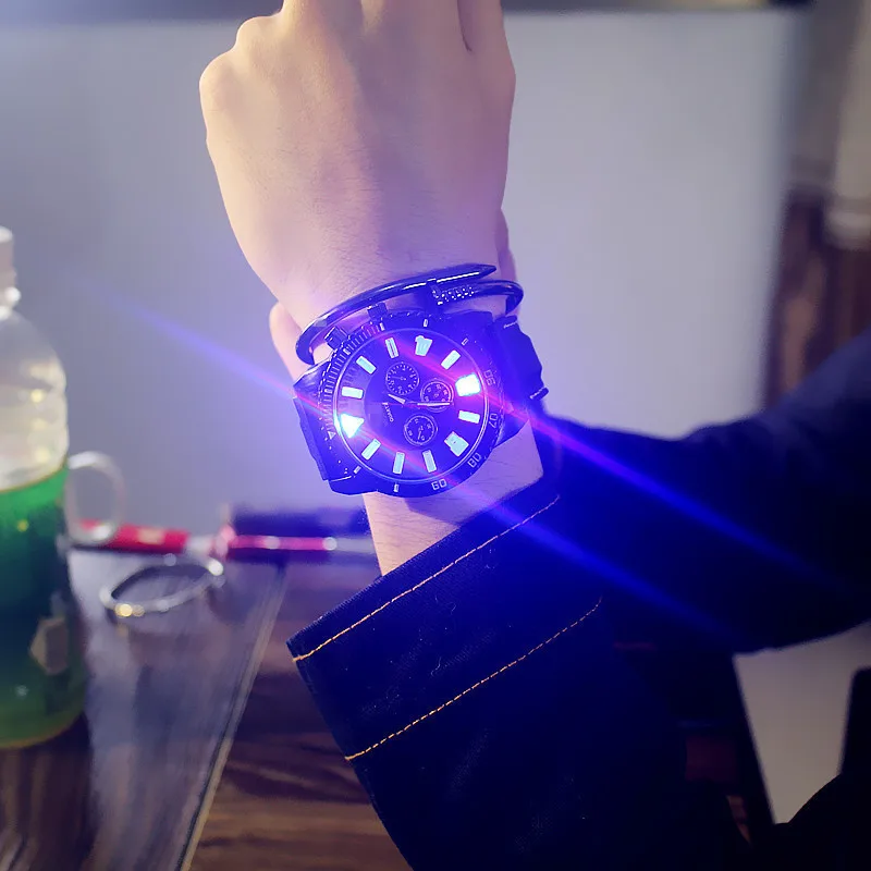 Korean personality luminous watch Korean fashion trend led watch couple jelly watch