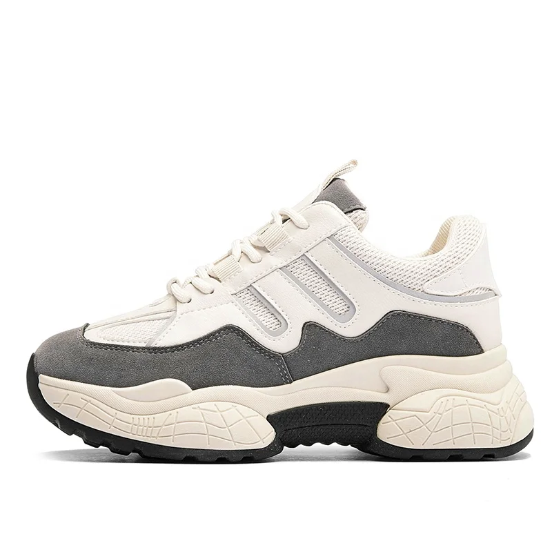 Кроссовки женские на толстой подошве, увеличенные рост, модная повседневная обувь для ходьбы