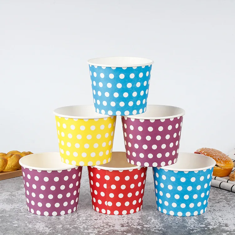 china factory  8 oz | Ice Cream box Freezer paper Containers bowls with Lids hot sales