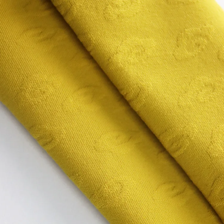 Wholesale 3D jacquard pattern textured fabric yoga sportswear custom clothing jacquard elastic fabric