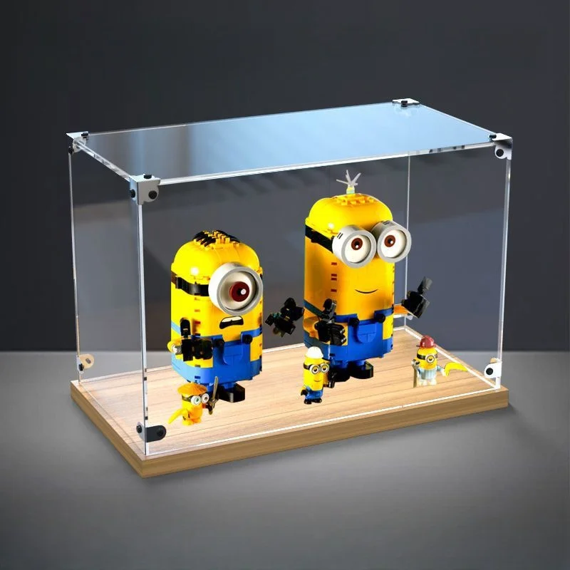 Clear Acrylic Display Case Box , Versatile Collectibles Display Dustproof Showcase with Thickening Base