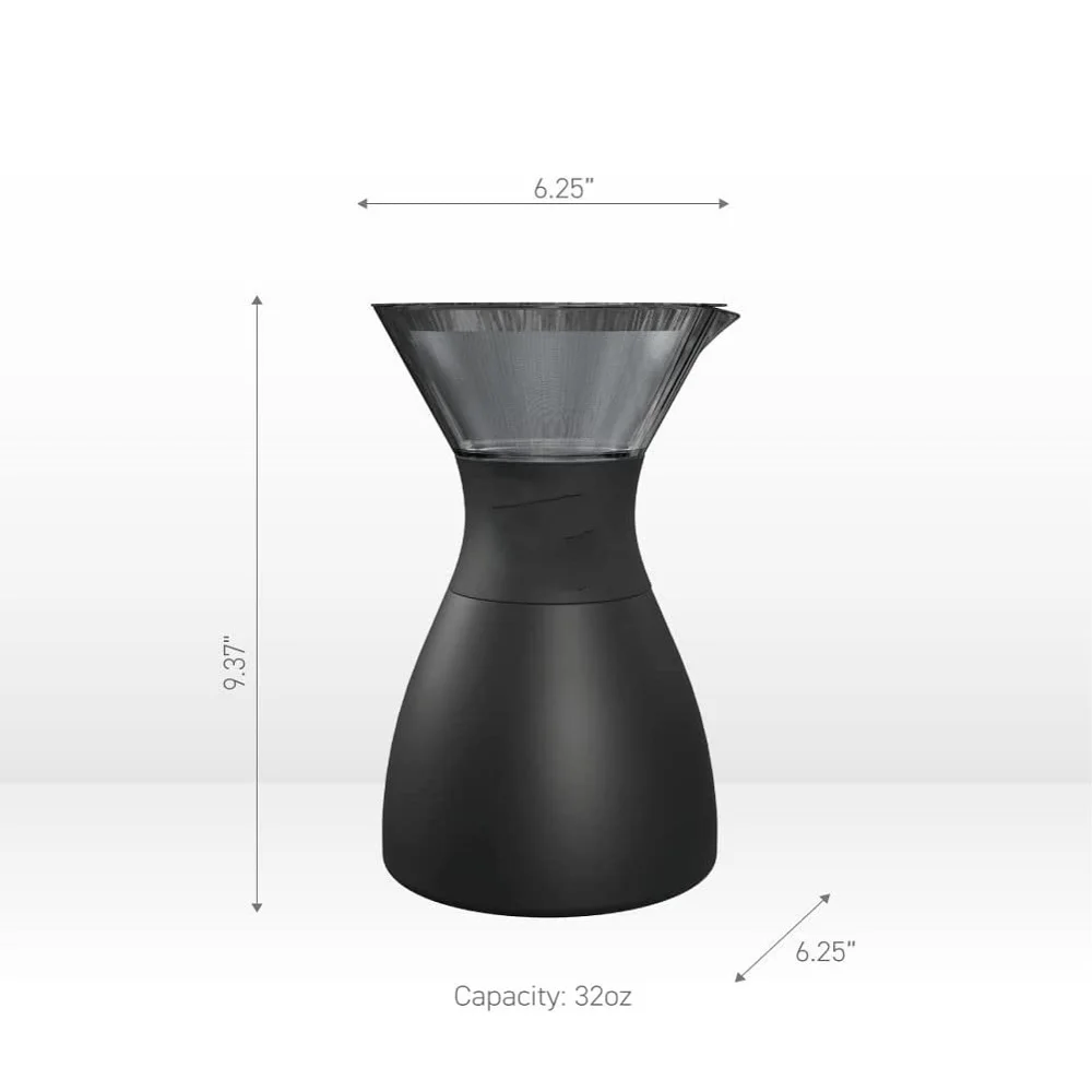 FREE SAMPLE Insulated Pour Over Coffee Maker Double-Wall Vacuum Stainless-Steel Filter Take on the Go Carafe Easy Wash machine