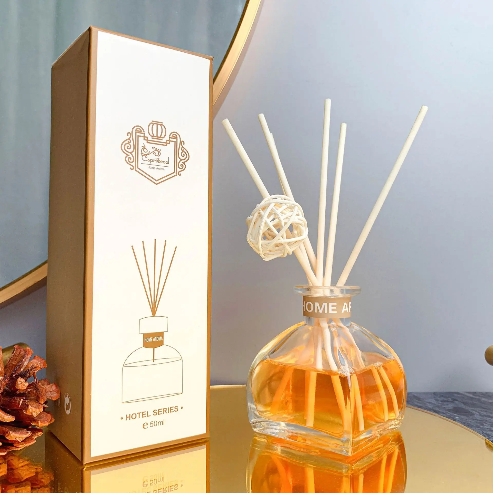 Free Customize Air Fragrance Freshening Luxury Home Decor New Perfume Fragrance Oil Stick Glass Reed Diffuser