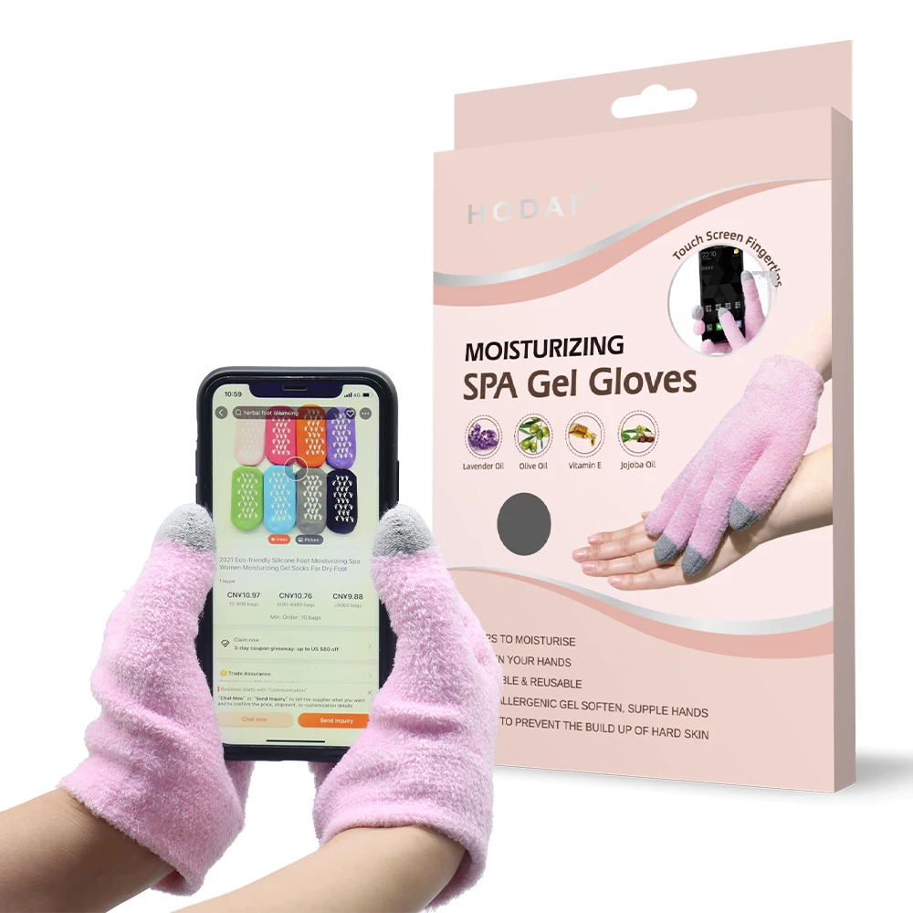 Soft Silicone Moisturizing Gel Spa Hydrating Gloves Aloe Lotion Gloves for Repairing Dry Crack Softening Rough Skin Calluses