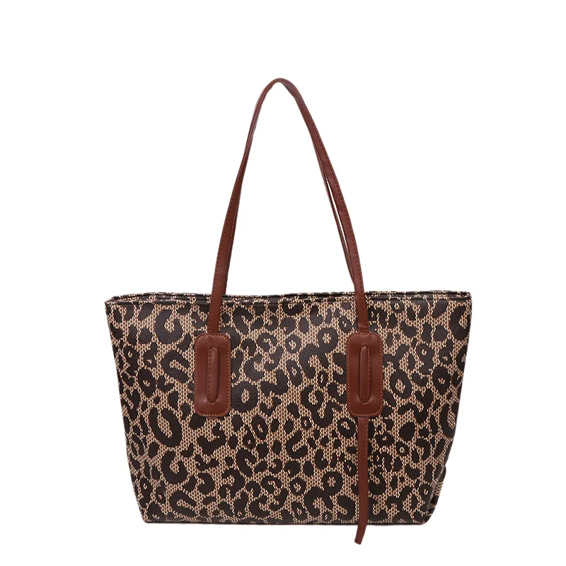 New Arrival Fashion Leopard Print Portable Shoulder Underarm Tote Bag Trendy 2022 Handbags Wholesale Designer Inspired