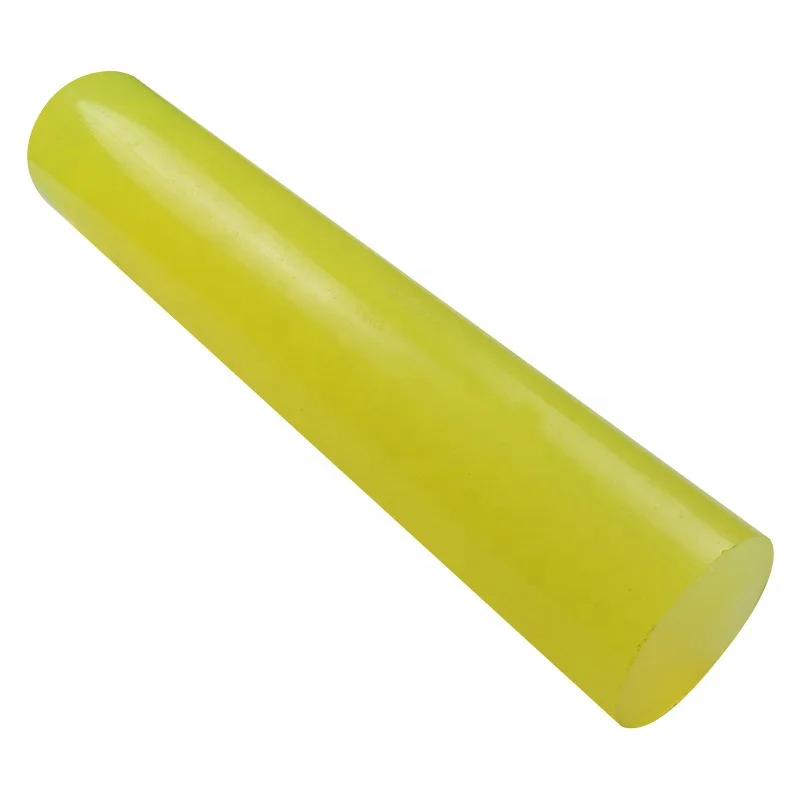 Custom wear resistant polyurethane solid glue stick rods,Yellow/black 90A shore polyurethane PU bar/rod