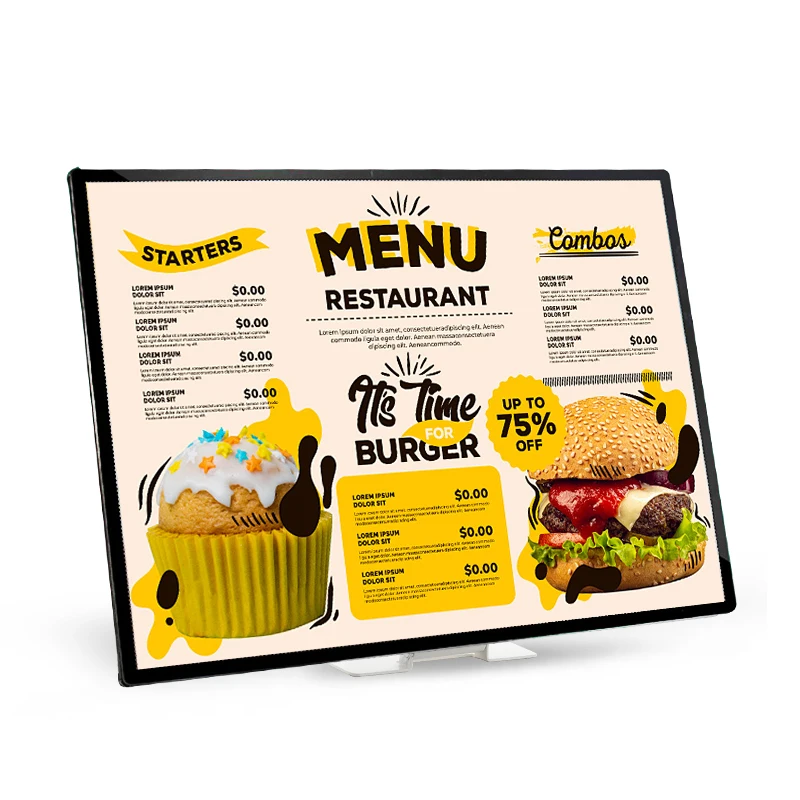 PIZZA Cafe Bar Table Led Menu Light Box with Tempered Glass Pullout Light Box A3 A4 Horizontal Vertical Desktop Menu Light Box