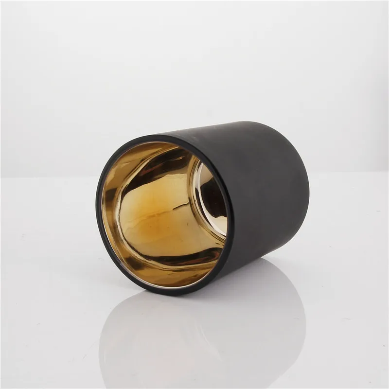 
electroplate candle jars glass candle holder set storage frosted and transparent with distinctive lids and print 