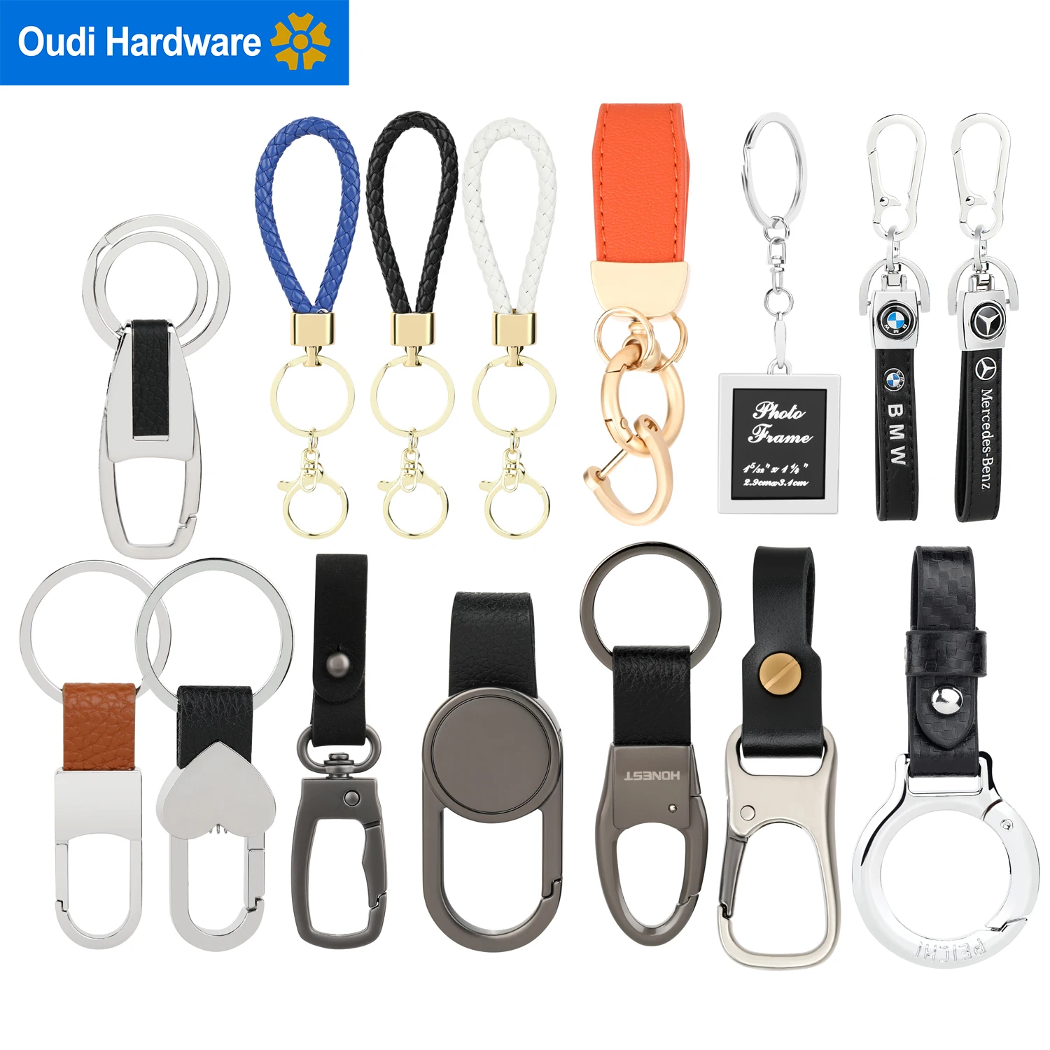 K4026 Trendy and Versatile 78*24mm custom leather logo motorcycle keychain Key Holder