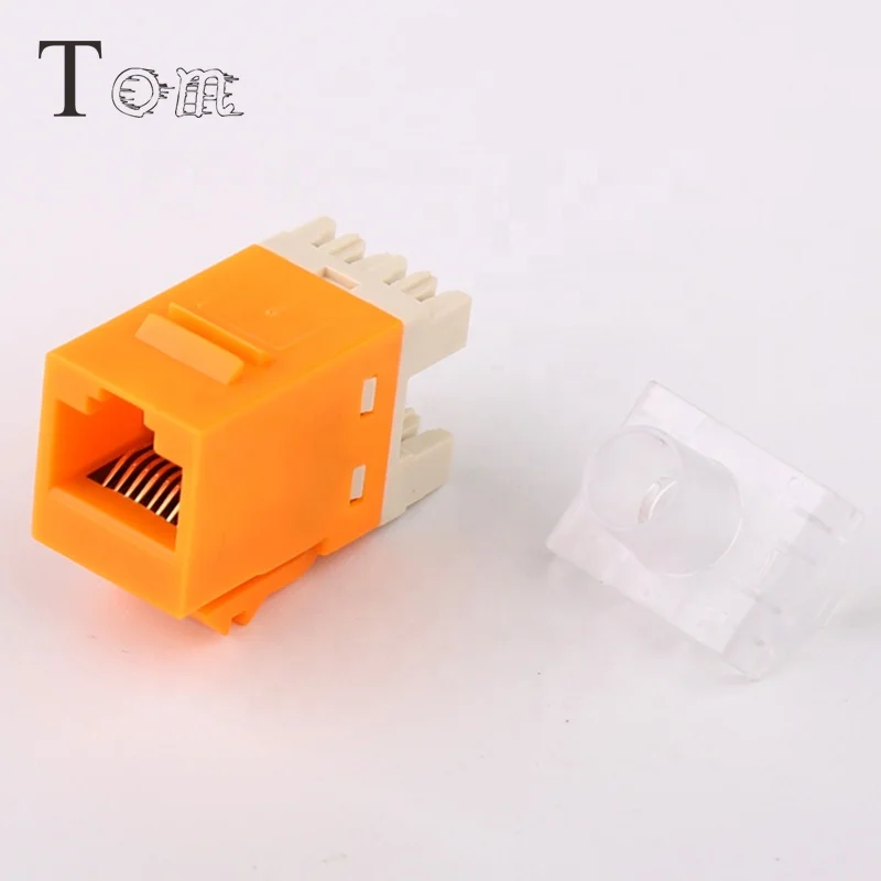 TOM-KJ-5-6 orange network module plug RJ45 8P8C Cat6 UTP Keystone Jack