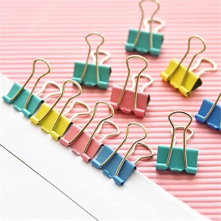 Universal office stationery colours 40pcs/box metal paper clip binder clip for office school