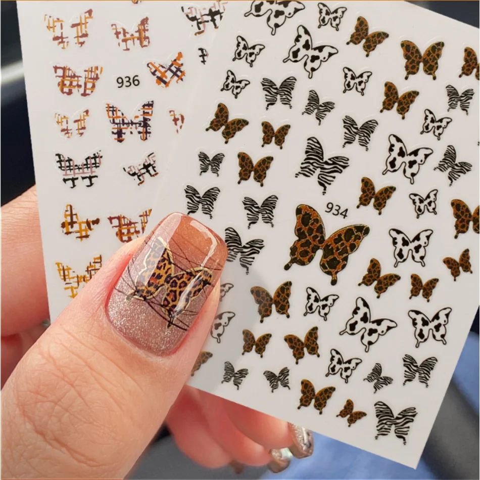 
Lion Tiger Snake Bee Animal Butterfly Nail Decals 3D Self-Adhesive Art Stickers Nail For Women Decoration Nails Sticker 