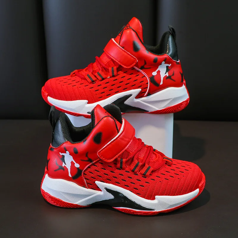 Детская Баскетбольная обувь новинка осень-лето 2021 спортивная обувь для мальчиков сетчатая дышащая обувь для мальчиков среднего и большого размера