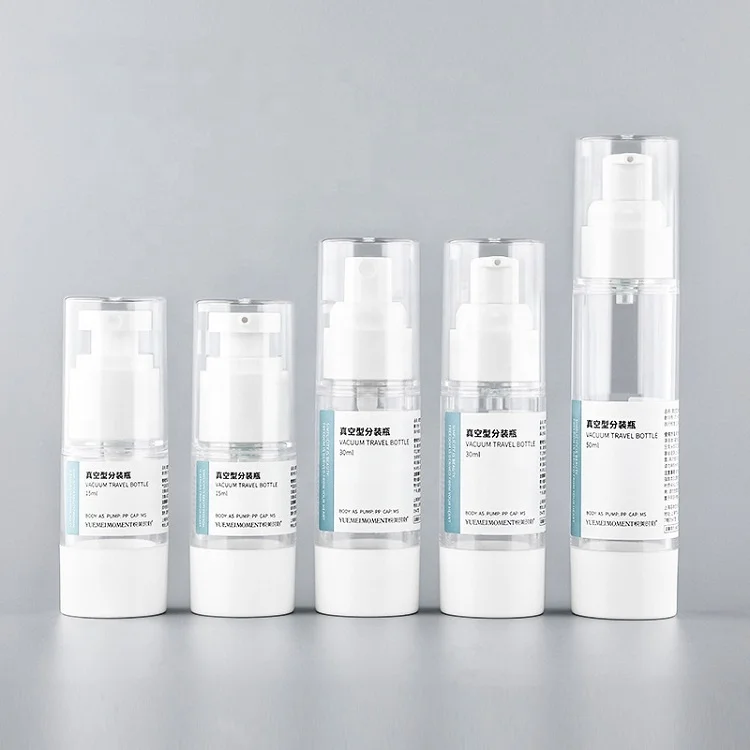 
Small quantity 15ml New Style eco friendly vacuume bottle empty AS airless cosmetic packaging with fine mist spray 