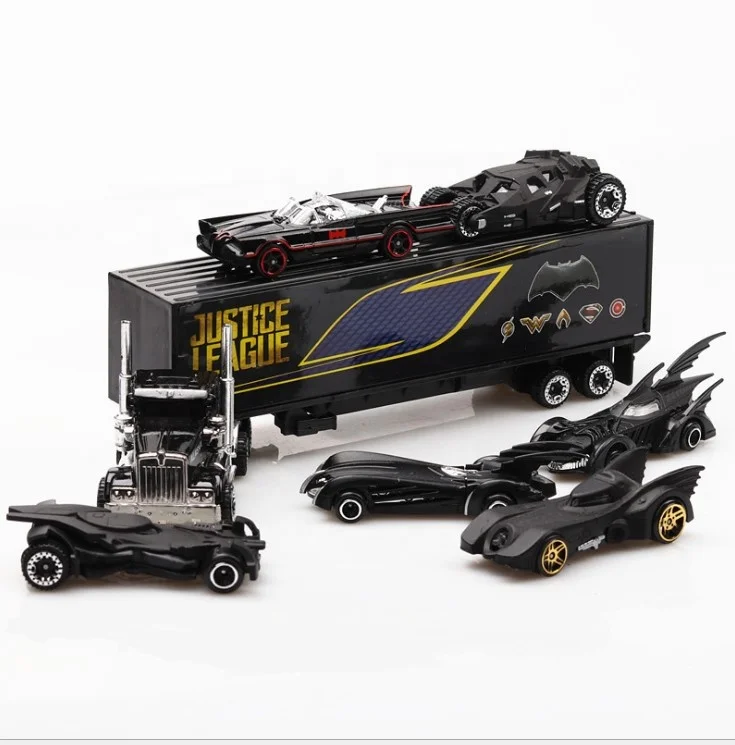 
Hot selling 1:43 Simulation mini slide Alloy Diecast model truck super hero chariot Bat Tumbler man car toy for kid 