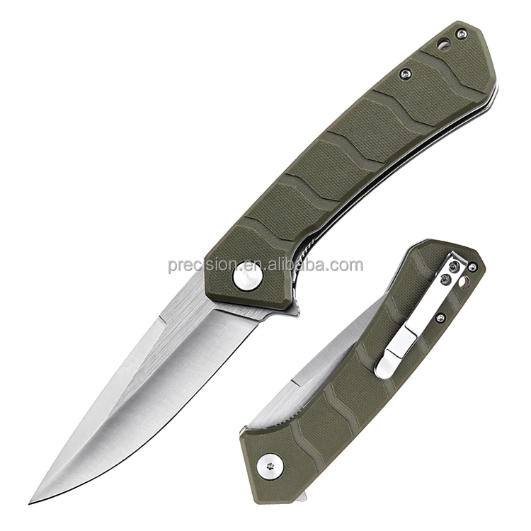 Wholesale G10 Handle Outdoor Survival Camping Knife Stainless Steel EDC Self Defense Pocket Knife for Men