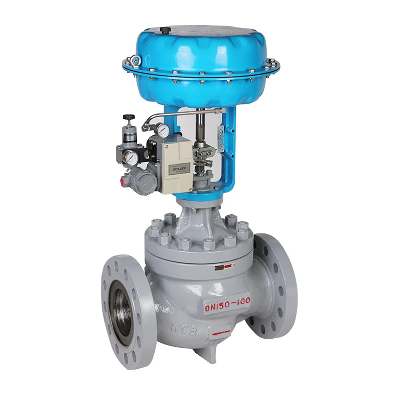 WCB 2Inch 2 Way Single-seated Water Steam Globe Valve With Positioner Pneumatic Actuated Diaphragm Control Valve