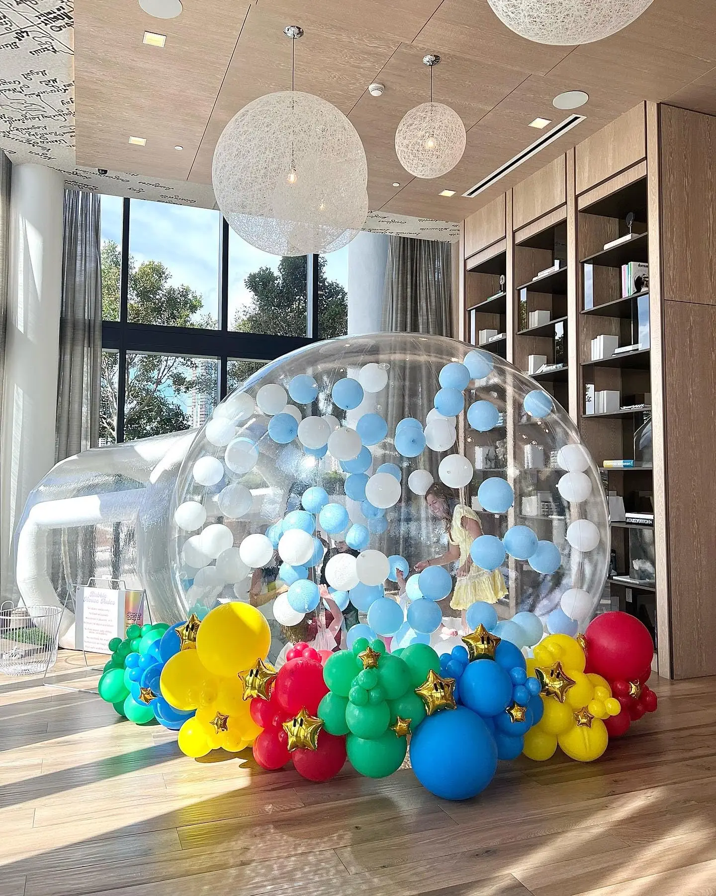 Limited-Time Promotion 10ft Waterproof PVC Inflatable Bubble House Transparent Fun House with LED Lamp Blower for Parties Events