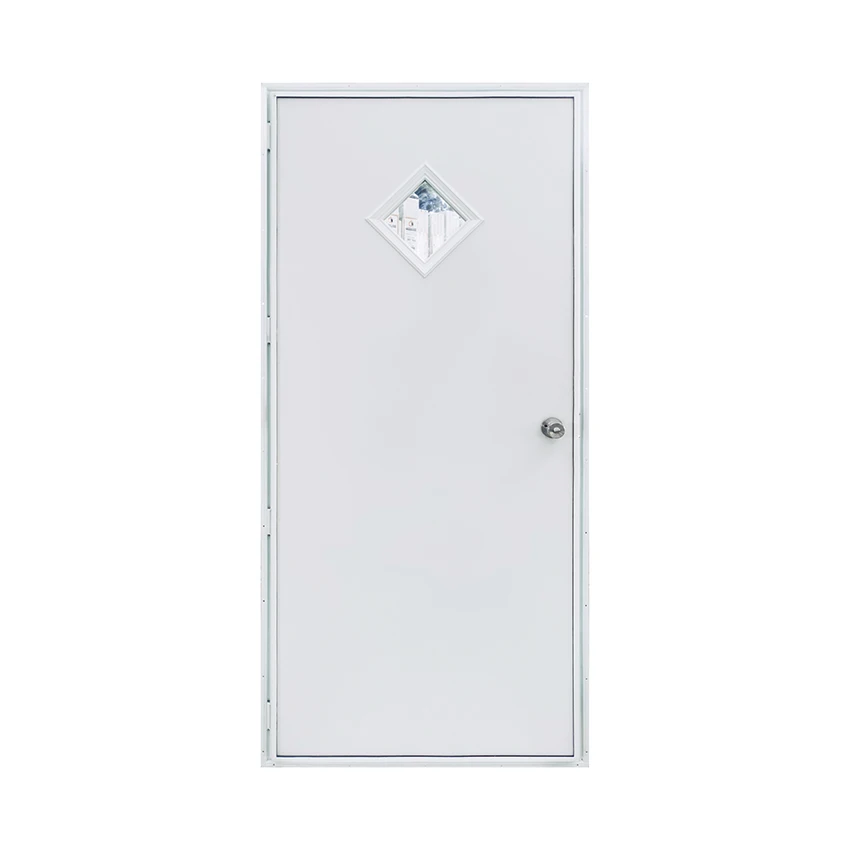 SIX PANEL STEEL OUT-SWING single DOOR WITH SUNBURST WINDOW 36X80 inch
